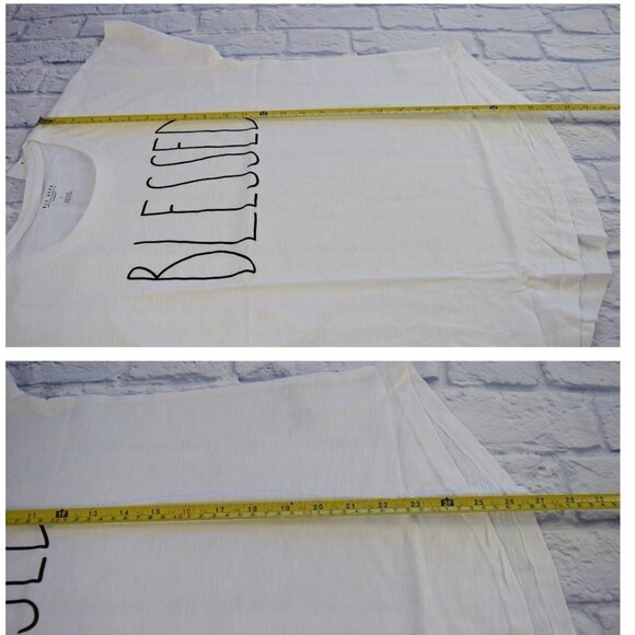 Rae Dunn "Blessed" White T-Shirt Graphic Tee NWT Large L - Picture 8 of 9